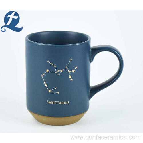 Customized Printed Constellation Coffee Cup Blue Ceramic Mug